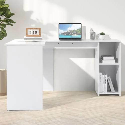 Kodu 145 x 120 Garrett L-shaped Study Home Office Desk - White