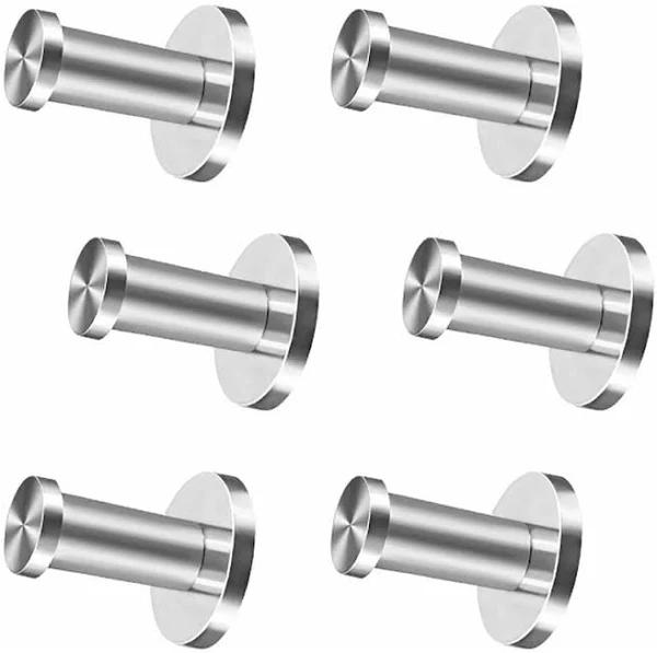 6 Pcs Robe Hook Wall Hook Towel Coat Hook Stainless Steel Wall Hook for Bathtub Bathtub, Brushed Nickel (52 mm) - AfterPay & zipPay Available