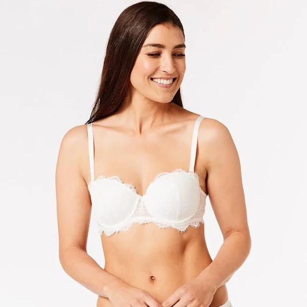 Kmart Co-ordinated Lace Push Up Bra-Off White Size: 10D