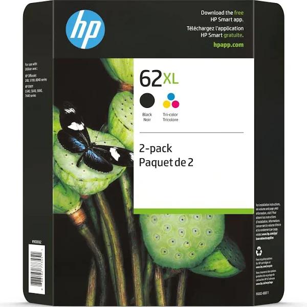 HP 62XL Combo Ink Cartridges, 2 Pk.