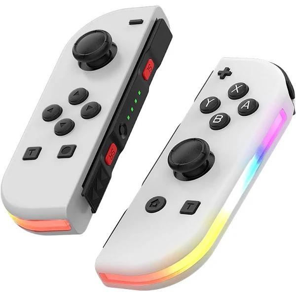 Costec RGB Led Joy Con Controller For Nintendo Switch Replacement For Nintendo Switch Controller, Compatible With Switch, Wireless Left and Right