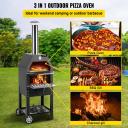 VEVOR Outdoor Pizza Oven 12" Wood Fire Oven 2-Layer Pizza Oven Wood Fired Wood Burning Outdoor Pizza Oven with 2 Removable Wheels Wood Fired Pizza