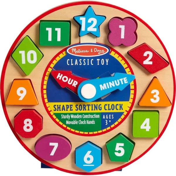 Melissa & Doug - Wooden Shape Sorting Clock