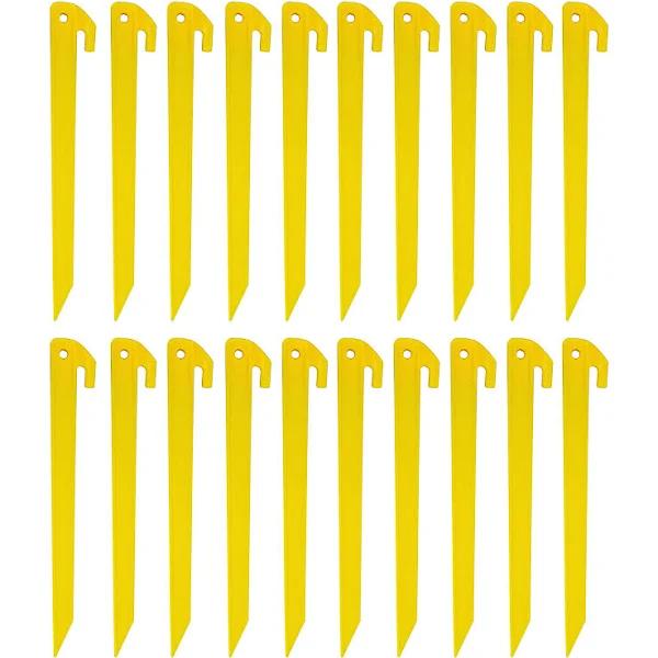 20x Heavy Duty Plastic Tent/Awning Pegs, Tent Stakes, Sand Stakes For Beach, 300mm / 12inch Length, Camping Caravan