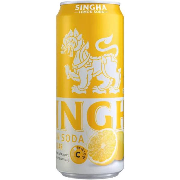 Singha Lemon Soda Sparkling Water | No Sugar | No Calories | Lightly SWEETENDED | Case of 24 x 330ml Can | High 30.7 mg. of Vitamin C Equivalent To