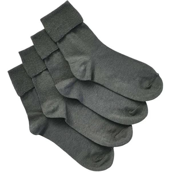 Bonds Kids School Cotton Turnover Top 4 Pack in Grey