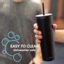 Simple Modern Insulated Tumbler With Lid and Straw | Iced Coffee Cup Reusable Stainless Steel Water Bottle Travel Mug | Gifts For Women Men Her Him