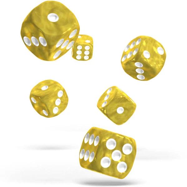 Oakie DOAKIE Dice D6 16 mm Marble - Yellow (12)