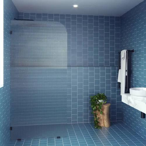 Declan Left Fluted Shower Screen Size: 90cm - PrincipleArc | The Build