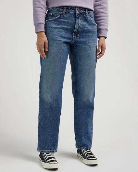 Lee Rider Classic Straight Fit Jeans in Mid Blue