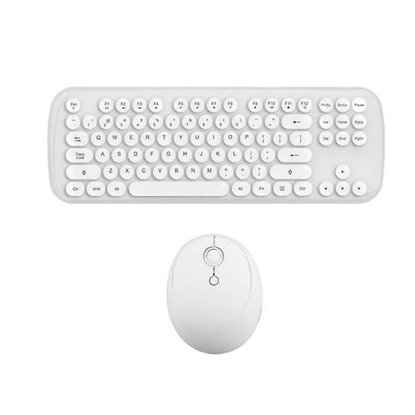 Mini Wireless Keyboard and Mouse Set Round Bluetooth White - Standard - AfterPay & zipPay Available