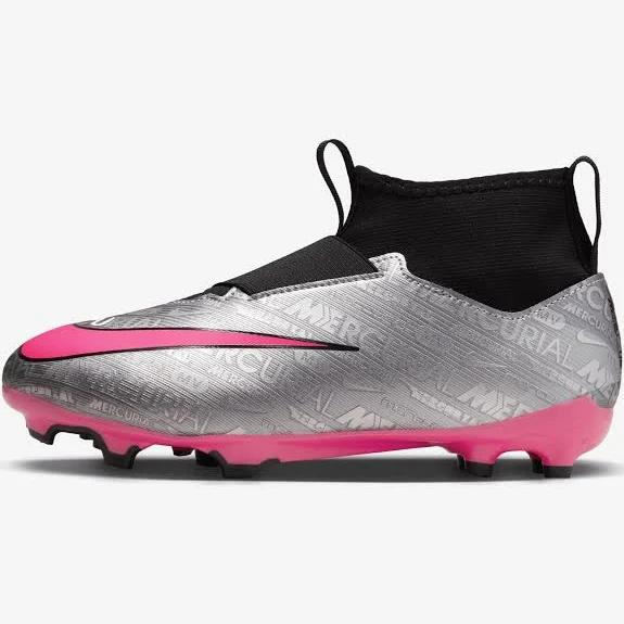 Nike Zoom Mercurial Superfly 9 Academy XXV Kids Football Boots Silver/Pink US 6