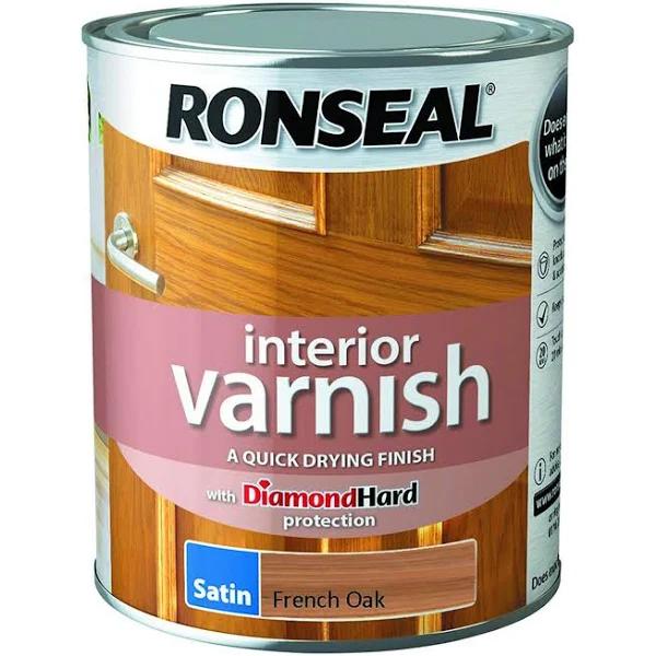 Ronseal Interior Varnish Quick Dry Satin French Oak 750ml