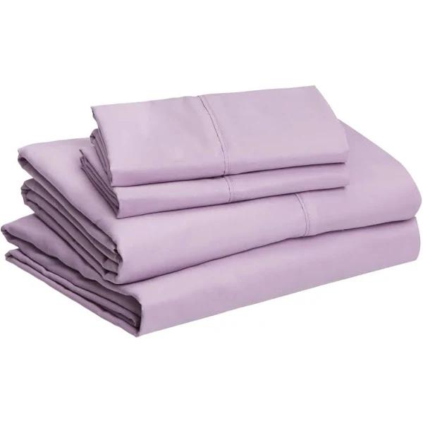 Amazon Basics Lightweight Super Soft Easy Care Microfiber Bed Sheet Set With 14-inch Deep Pockets - Queen, Frosted Lavender