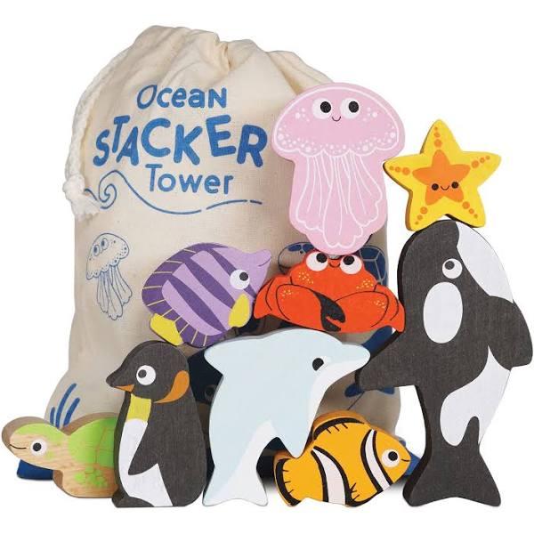 Le Toy Van - Petilou Ocean Stacking Animals & Bag