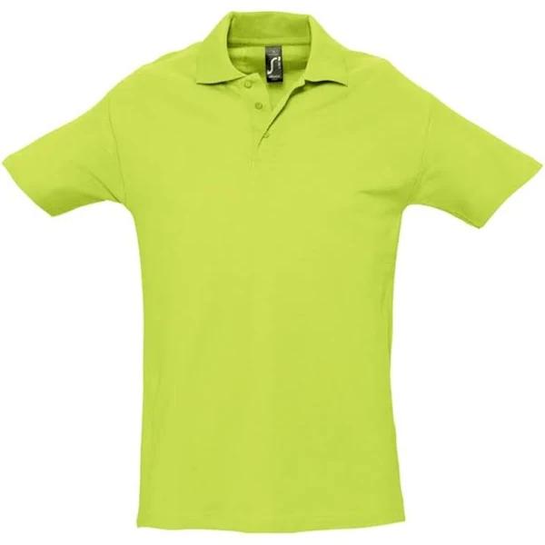 SOLS Mens Spring II Short Sleeve Heavyweight Polo Shirt Apple Green Mens Polo