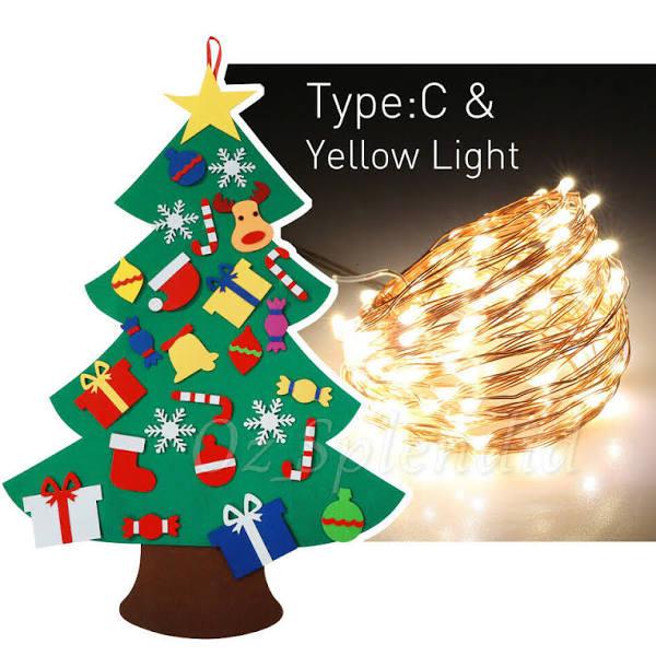 OliandOla Felt Christmas Tree Set DIY With Removable Ornaments Xmas Hand Craft Decorations