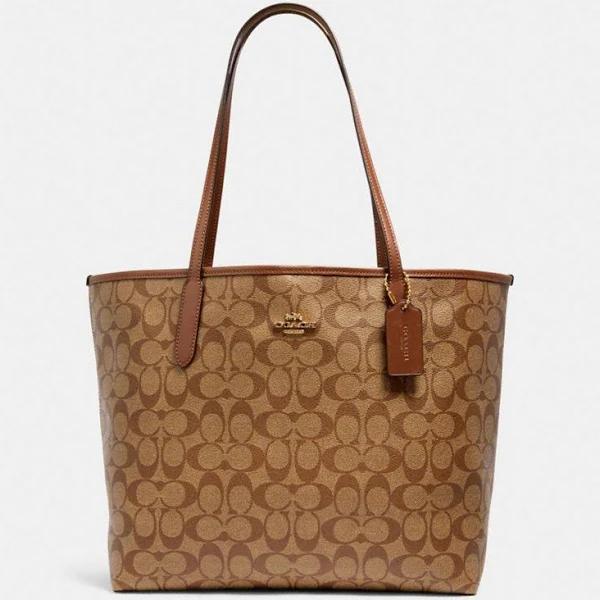 Coach Green City Tote in Signature Canvas