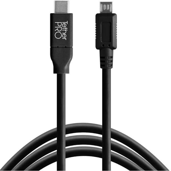 Tether Tools TetherPro USB-C To 2.0 Micro-B 5-Pin 4.6m Black