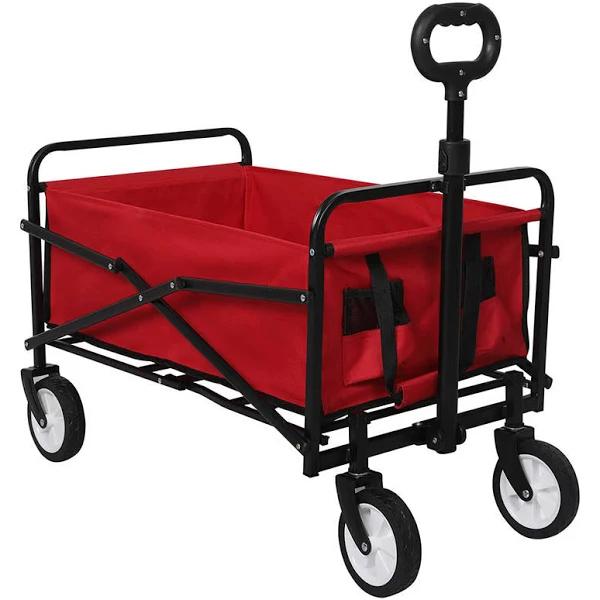 Lambu Garden Trolley Cart Foldable Picnic Wagon Outdoor Camping Trailer Red