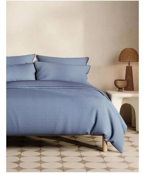 Sheridan Kiro Quilt Cover and Sheet Bedding Set in Blue Glow Blue Super King