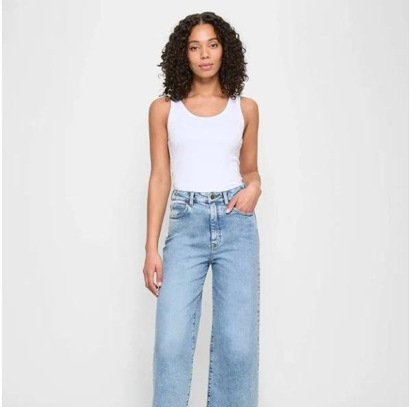 Women's Kelsey Wide Leg High Rise Crop Length Jeans | Blue | Size 18 by Target | Target Denim