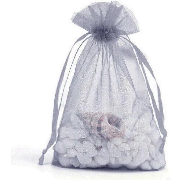 50pcs Organza Bag Sheer Bags Jewellery Wedding Candy Packaging Sheer Bags 10*15 cm Grey/50PCS