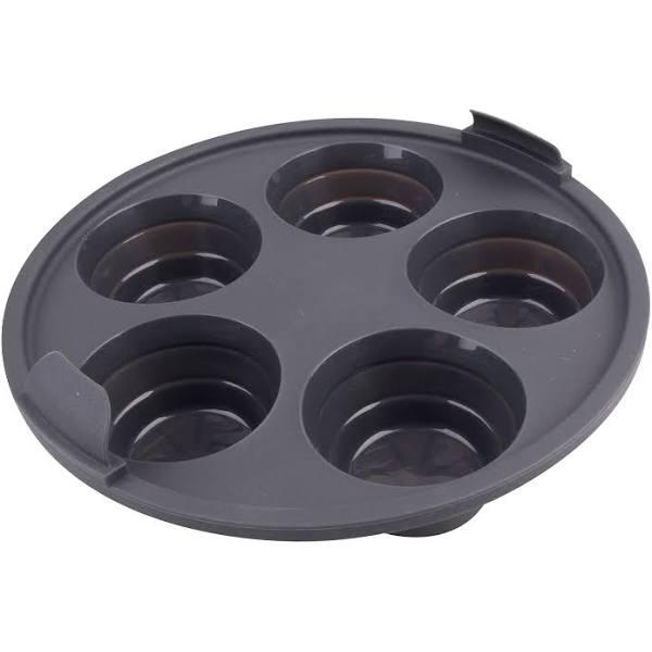 Daily Bake Silicone Round Collapsible 5 Cup Muffin Pan 22cm Charcoal