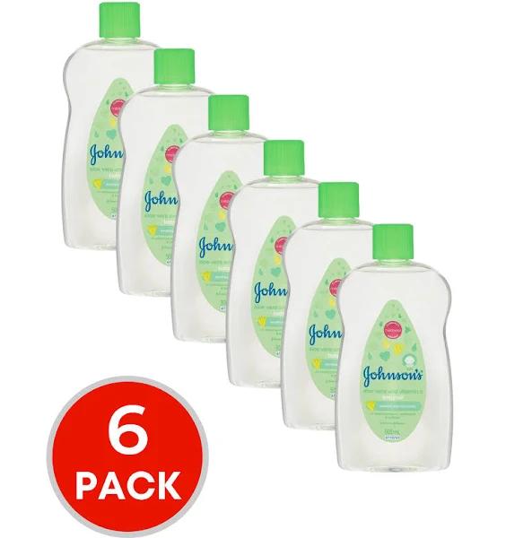 6 x Johnson's Baby Oil With Aloe Vera & Vitamin E 500ml