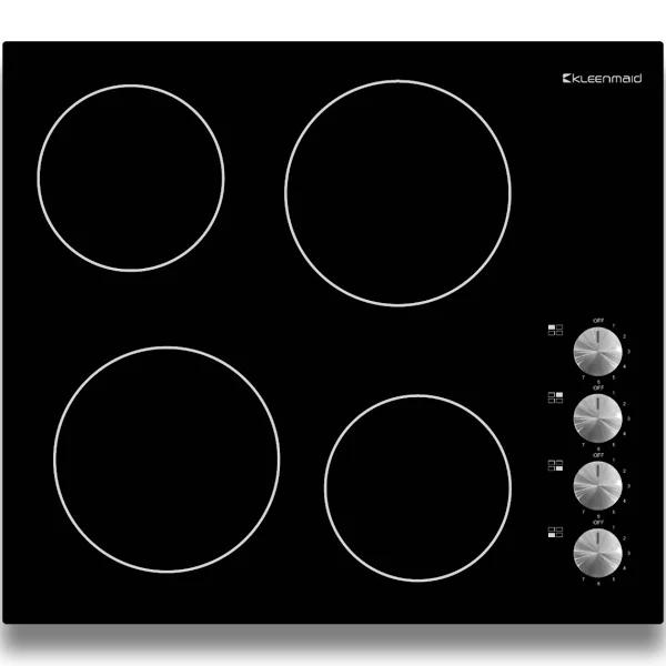 Kleenmaid 60cm Black Knob Control Ceramic Cooktop