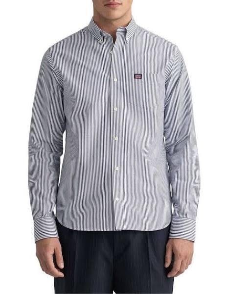 Gant The Broadcloth Stripe Regular Button Down Shirt Blue XXXL