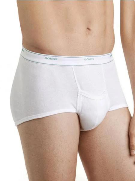 Mens Bonds White Navy 3 Pairs Cotton Briefs Support Undies Underwear Cotton - 3 Pack - 3 White - M /16 / 85CMS - AfterPay & zipPay Available