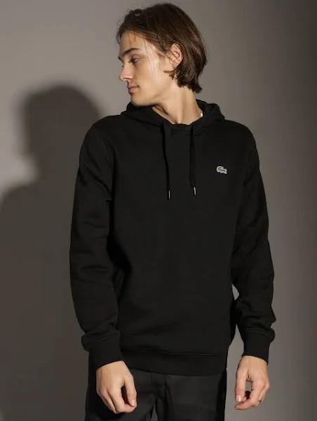 Lacoste - Essential Brushed Fleece Hoodie in Black