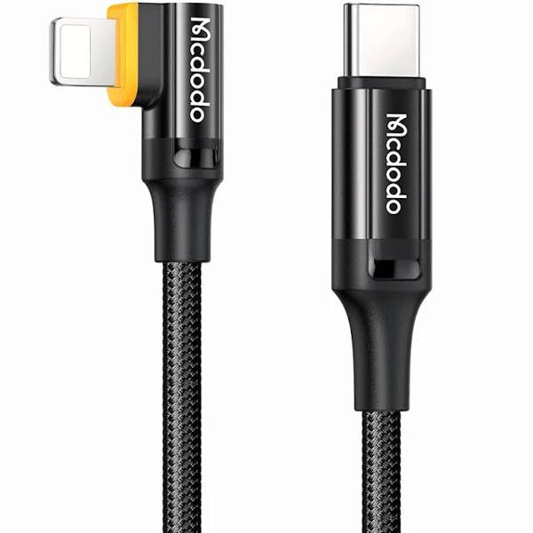 Mcdodo Wall Series Fast Type C To Lightning iPhone Cable Heavy Duty Charging Charger 90 Degree Angle (2m)