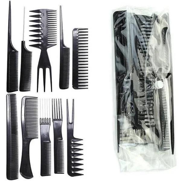 10pcs/set Pro Salon Hair Combs Hairdressing Plastic Brush Comb