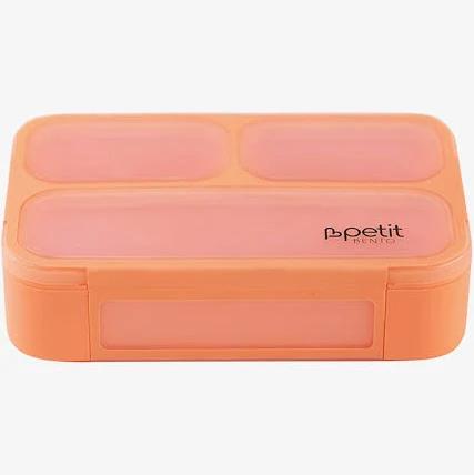 Mini Petit Lunch Box - 3 Compartments 540ml Leakproof With Fork and Spoon For Adults & Kids - Coral