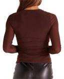 David Jones MINKPINK Allure Mesh Top in Chocolate, Size XS