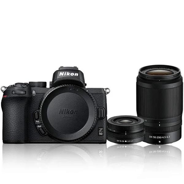 Nikon VOK050SA Z50 Camera Kit With Z DX 16-50mm & 50-250mm VR Lens, 4.98 x 3.68 x 2.36"