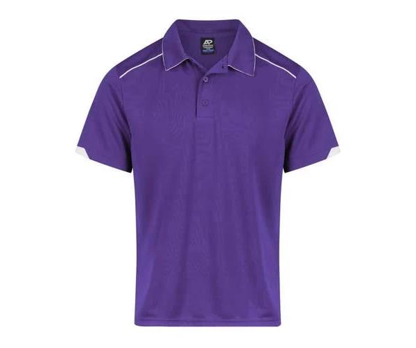 CURRIO | Mens Mini Waffle Knit Poly Polo With Piping