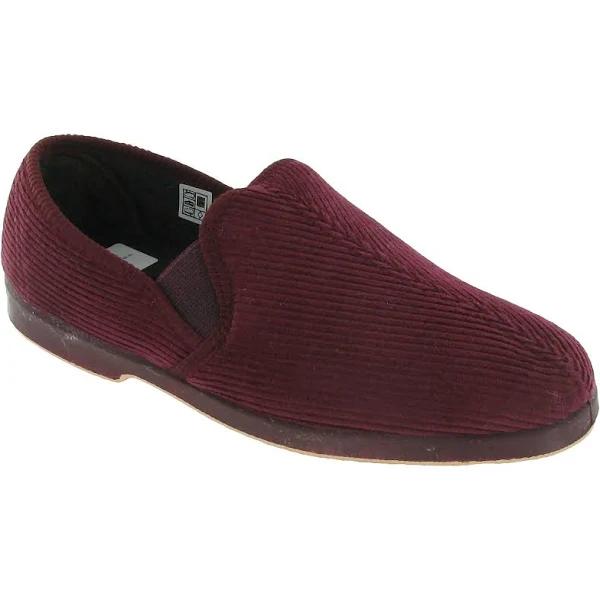 GBS Exeter Mens Twin Gusset Slipper / Mens Slippers Wine Mens Slippers