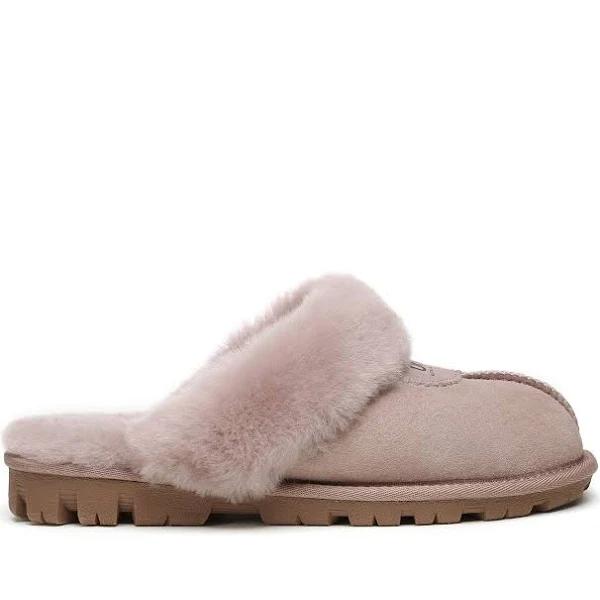 Australian Shepherd UGG Double Face Sheepskin Wool Scuff Slippers Waffle Dawn Pink / AU Ladies 9 / AU Men 7 / EU 40