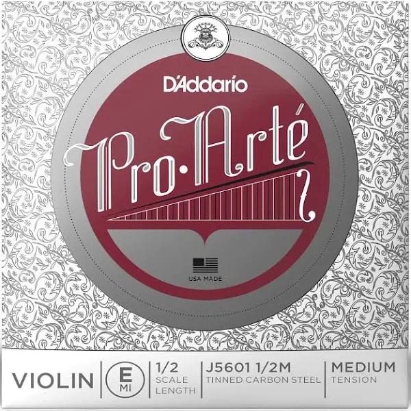 D'Addario Pro-Arte Violin Single E String, 1/2 Scale, Medium Tension