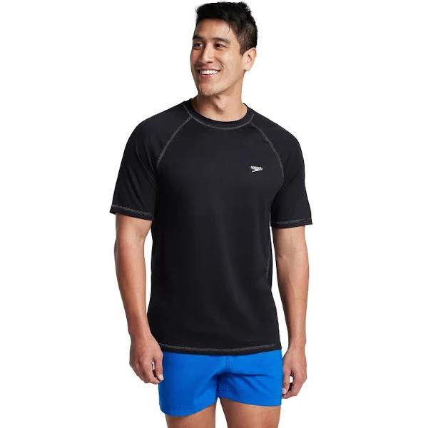 Speedo Easy Short Sleeve Swim Tee Mens Black