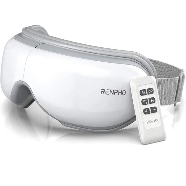 RENPHO Eyeris 1 - Eye Massager With Heat and Vibration, Remote Control, Compression Bluetooth Music Temple Eye Massage Mask Rechargeable For Relax