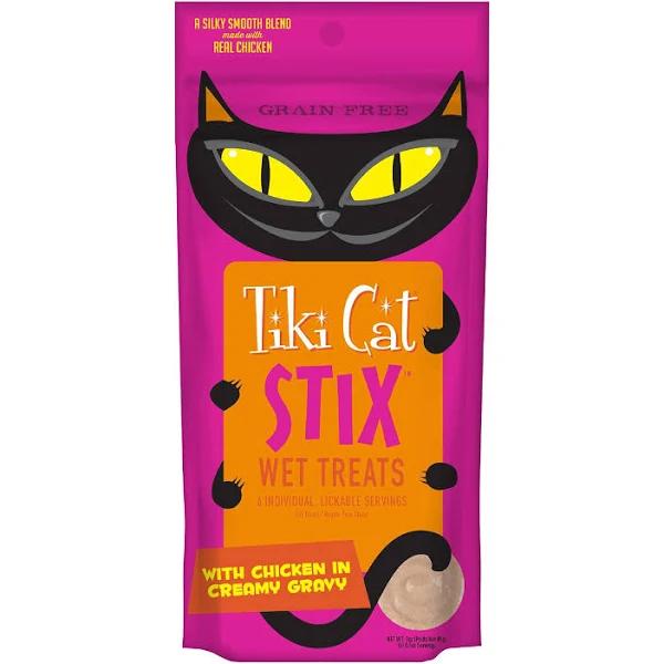 Tiki Stix Chicken Cat Treat Pouch 14G 6 Pack