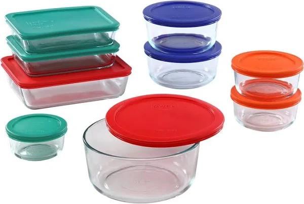 Pyrex Simply Store With Mix Colour Lid Set of 18