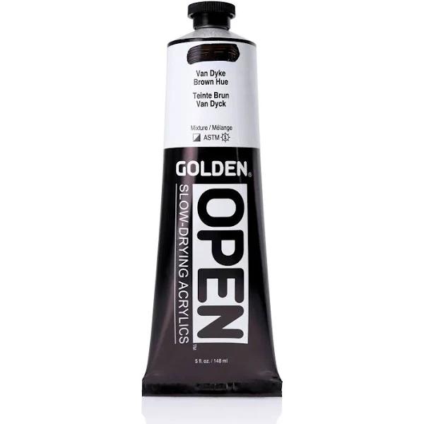 Golden : Open : Slow Drying Acrylic Paint : 148ml (5oz) : Van Dyke Brown Hue