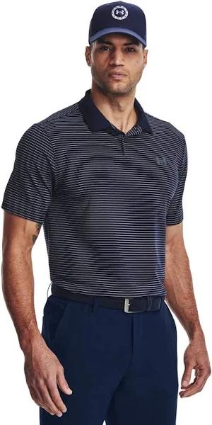 Under Armour Mens UA Performance 3.0 Stripe Golf Polo Navy XS