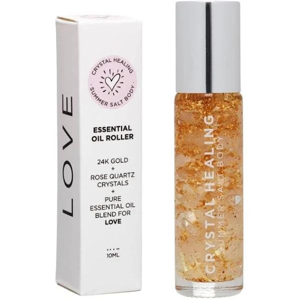 Summer Salt Body Essential Oil Roller Love Rose Quartz Crystals 10ml