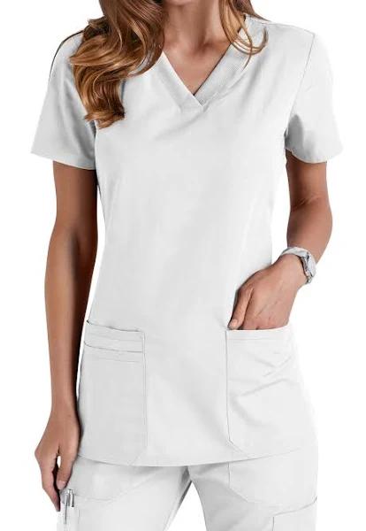 Cherokee Workwear WW645 Scrubs Top Womens V-Neck White